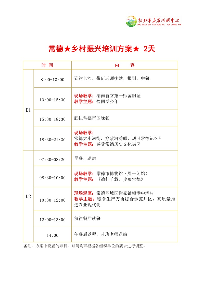 常德★鄉(xiāng)村振興培訓方案★ 2天(圖1)